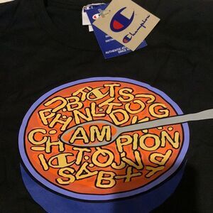 Champion Alphabet Soup T-shirt black. Size Medium. NWT